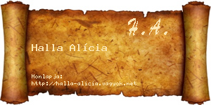 Halla Alícia névjegykártya