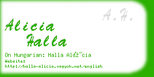 alicia halla business card